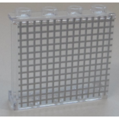trans-clear panel 1 x 4 x 3 with side supports - hollow studs with mesh grille pattern sticker - set 42100