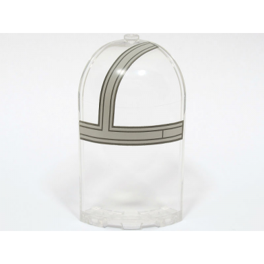 trans-clear panel 3 x 3 x 6 corner convex with curved top with light bluish gray and dark bluish gray sw the razor crest canopy pattern model right side