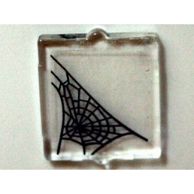 trans-clear glass for window 1 x 2 x 2 flat front with spider web in lower left corner pattern sticker - set 10228