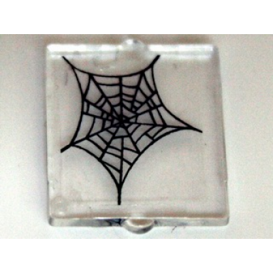 trans-clear glass for window 1 x 2 x 2 flat front with spider web center pattern sticker - set 10228