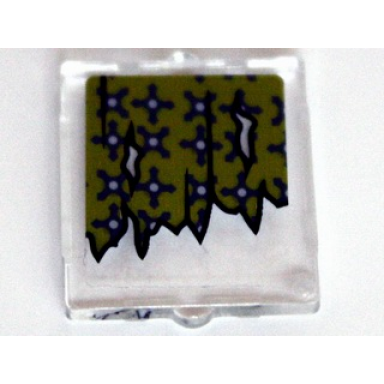 trans-clear glass for window 1 x 2 x 2 flat front with torn curtains with holes left and right pattern sticker - set 10228