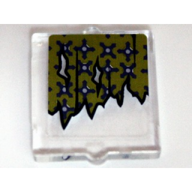 trans-clear glass for window 1 x 2 x 2 flat front with torn curtains with holes left and center pattern sticker - set 10228