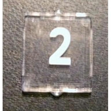 trans-clear glass for window 1 x 2 x 2 flat front with white number 2 pattern sticker - set 10233