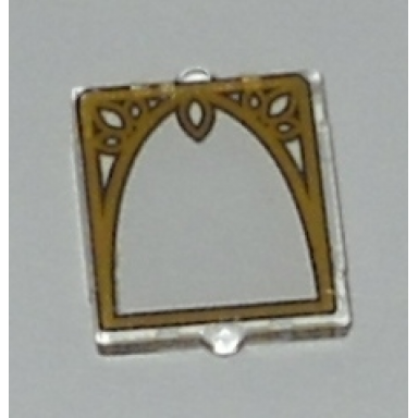 trans-clear glass for window 1 x 2 x 2 flat front with ornamented window arch pattern