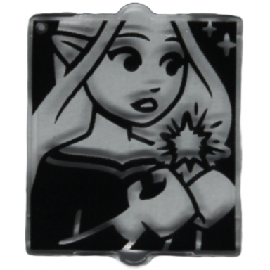 trans-clear glass for window 1 x 2 x 2 flat front with elves minifigure star and sparkles on black background pattern