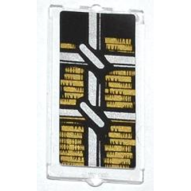 trans-clear glass for window 1 x 2 x 3 with muntins and stacked gold ingots pattern sticker - set 79109