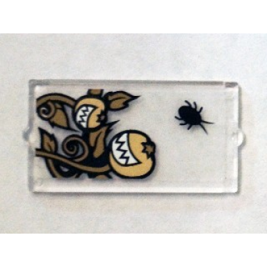 trans-clear glass for window 1 x 2 x 3 with black insect and smiling pumpkins pattern sticker - set 75904