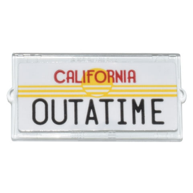 trans-clear glass for window 1 x 2 x 3 with license plate california and outatime yellow sun and stripes pattern sticker - set 10300