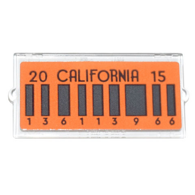 trans-clear glass for window 1 x 2 x 3 with license plate california 20 15 and dark bluish gray barcode and 136113966 pattern sticker - set 10300
