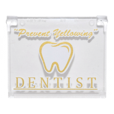 trans-clear glass for window 1 x 4 x 3 - opening with gold and white prevent yellowing dentist and tooth pattern