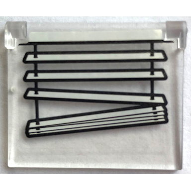 trans-clear glass for window 1 x 4 x 3 - opening with venetian blinds down pattern sticker - set 21336