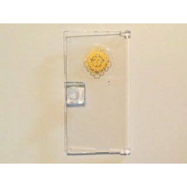 trans-clear door 1 x 4 x 6 with stud handle with gold cupcake and scroll pattern sticker - set 41101