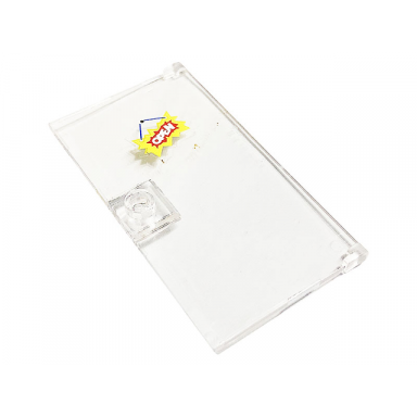 trans-clear door 1 x 4 x 6 with stud handle with open sign pattern sticker - set 41231