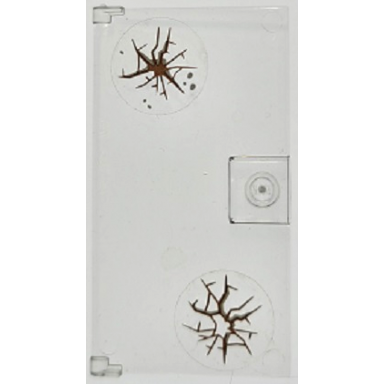 trans-clear door 1 x 4 x 6 with stud handle with dark brown cracks and holes and dark bluish gray mud spots pattern stickers - set 70424