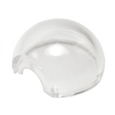 trans-clear cylinder hemisphere 2 x 2 with cutout