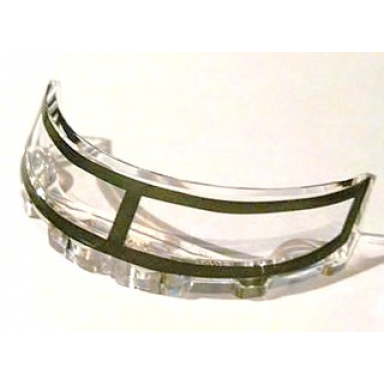 trans-clear windscreen 3 x 6 x 1 curved with black window outline pattern