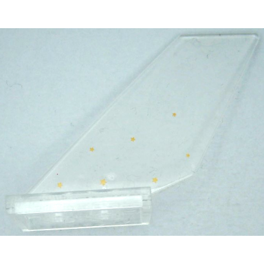 trans-clear tail shuttle with gold stars pattern model left side sticker - set 41239