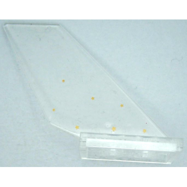trans-clear tail shuttle with gold stars pattern model right side sticker - set 41239