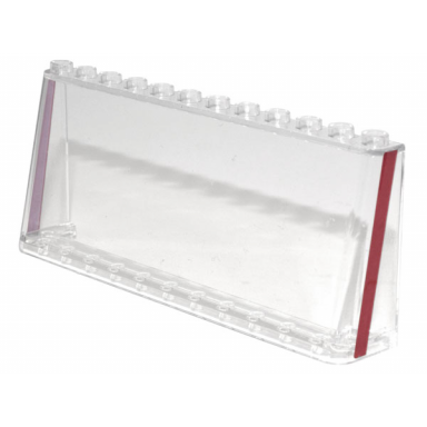 trans-clear windscreen 2 x 12 x 4 with dark red stripe pattern on both sides stickers - set 10290