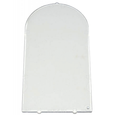 trans-clear glass for door frame 1 x 6 x 7 arched with notches and rounded pillars