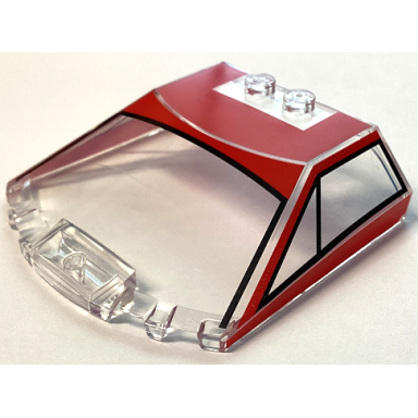 trans-clear windscreen 6 x 6 x 1 1 3 straight sides with red and black ferrari f40 roof pattern