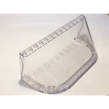 trans-clear windscreen 6 x 14 x 4 with light bluish gray window frame pattern on both sides stickers - set 10274