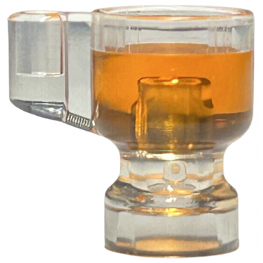 trans-clear minifigure utensil stein cup with molded trans-orange drink pattern