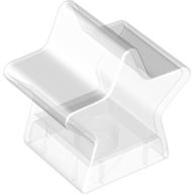 trans-clear duplo brick 2 x 2 x 2 1 2 star