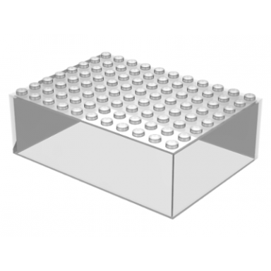 trans-clear container box 8 x 11 x 3 top clear