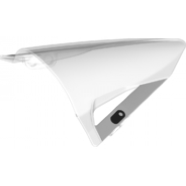 trans-clear windscreen 11 x 11 curved motorcycle with pin holes with white stripes pattern