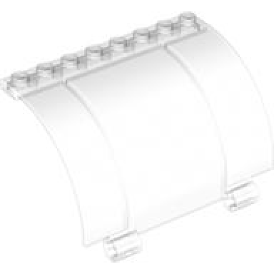 trans-clear panel 5 x 8 x 3 2 3 curved with 2 axle holes