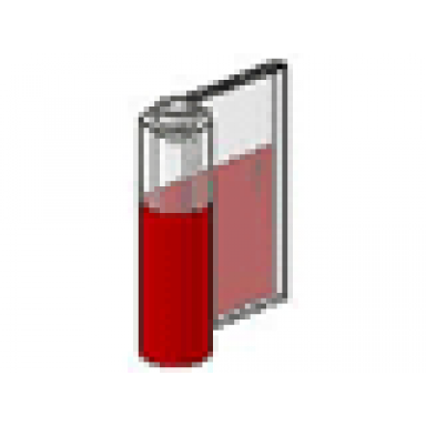 trans-clear door 1 x 3 x 3 right with vertical handle with red bottom pattern