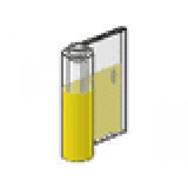 trans-clear door 1 x 3 x 3 right with vertical handle with yellow bottom pattern