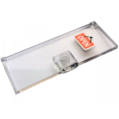 trans-clear door 1 x 3 x 6 with stud handle with open sign on coral background pattern sticker - set 41728