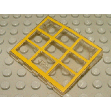 trans-clear garage door glass without counterweights - yellow frame pattern without hinge pins