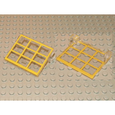 trans-clear garage door glass without counterweights - yellow frame pattern with hinge pins