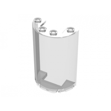 trans-clear cylinder half 2 x 4 x 5 with 1 x 2 cutout