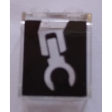 trans-clear panel 1 x 2 x 2 with side supports - hollow studs with minifigure lower arm and hand x-ray pattern sticker - set 60204