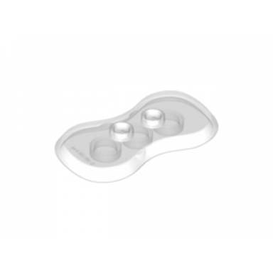 trans-clear plate modified 2 x 4 with 2 studs and curved sides minifigure stand
