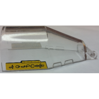 trans-clear windscreen 6 x 4 x 2 round with bar handle with black naboo symbols on yellow background pattern on both sides stickers - sets 7877 75092