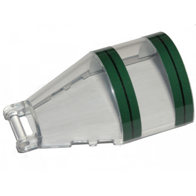 trans-clear windscreen 6 x 4 x 2 round with bar handle with dark green stripes pattern stickers - set 75248