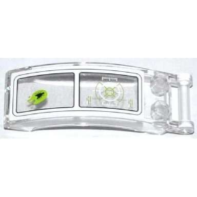 trans-clear windscreen 6 x 2 x 2 with bar handle with target head-up display hud and squashed fly pattern sticker - set 70707
