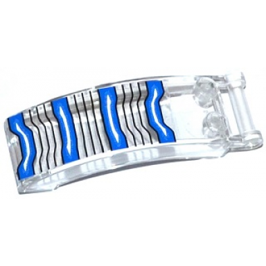 trans-clear windscreen 6 x 2 x 2 with bar handle with blue and white stripes and black lines pattern sticker - set 76020