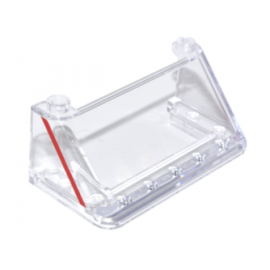 trans-clear windscreen 3 x 6 x 2 with red stripe pattern on both sides stickers - set 75828
