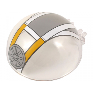 trans-clear windscreen 8 x 8 x 3 canopy dome half sphere with dual 2 fingers with white light bluish gray and bright light orange republic gunship cockpit pattern