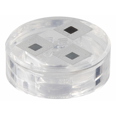 trans-clear tile round 1 x 1 with pixelated white squares with black and dark bluish gray centers pattern minecraft frogspawn