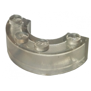 trans-clear brick round corner 4 x 2 macaroni double without stud notches