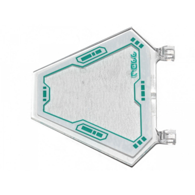trans-clear flag 5 x 6 hexagonal with dark turquoise lines rectangles squares and alien characters pattern sticker - set 70830