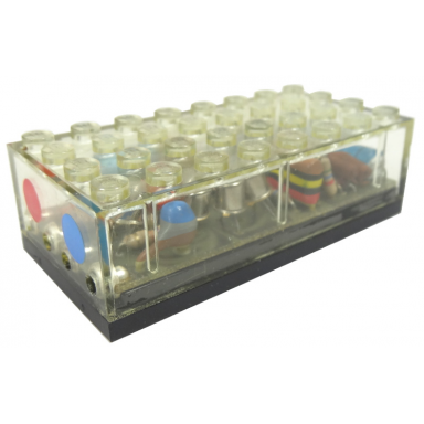 trans-clear electric train 4.5v whistle control block 4 x 8 x 2 with forward stop functions