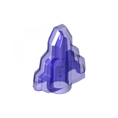 trans-purple rock 1 x 2 crystal stepped
